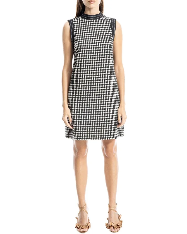 Max Studio Mock Neck Short Dress Off-the-shoulder Chic Trendy