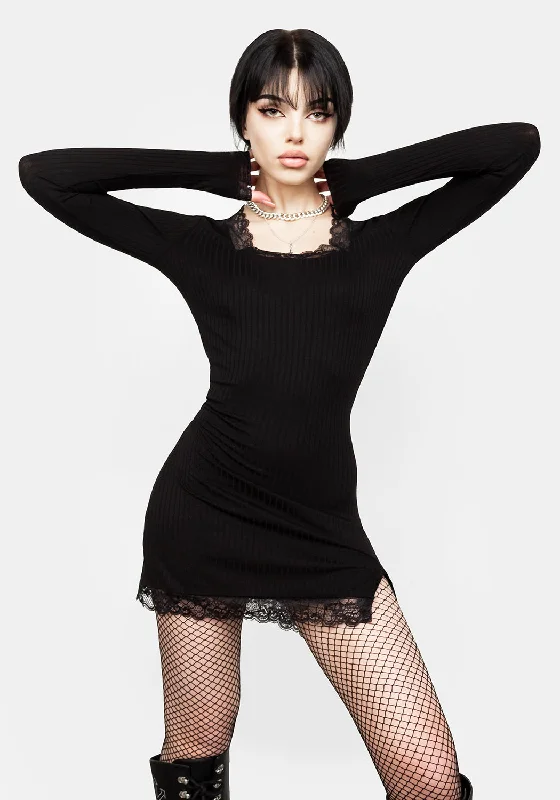 Drusilla Lace Trim Mini Dress Chic Halter Mini Dress