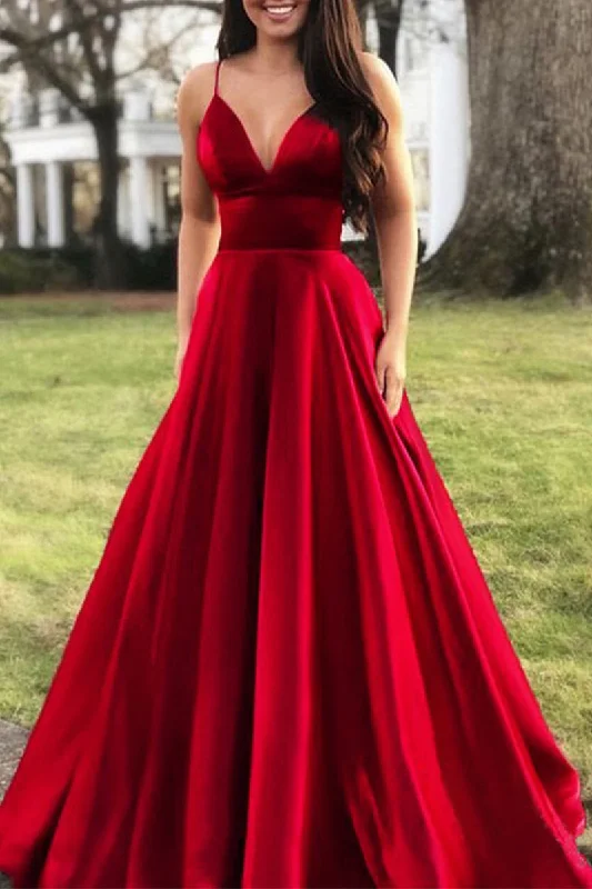 Elegant Formal Solid Solid Color V Neck Evening Dress Dresses(5 Colors) Tunics Plaid country