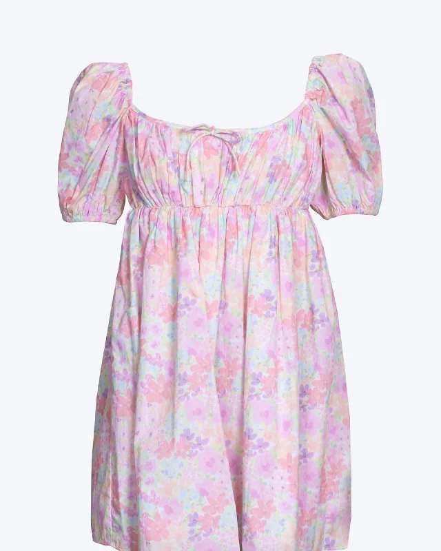 Kennedy Floral-Print Open-Back Cotton-Poplin Mini Dress in Light Pink Floral | Light Pink Floral Cozy Knitted Mini Dress Kennedy Floral-Print Open-Back Cotton-Poplin Mini Dress in Light Pink Floral | Light Pink Floral Cozy Knitted Mini Dress