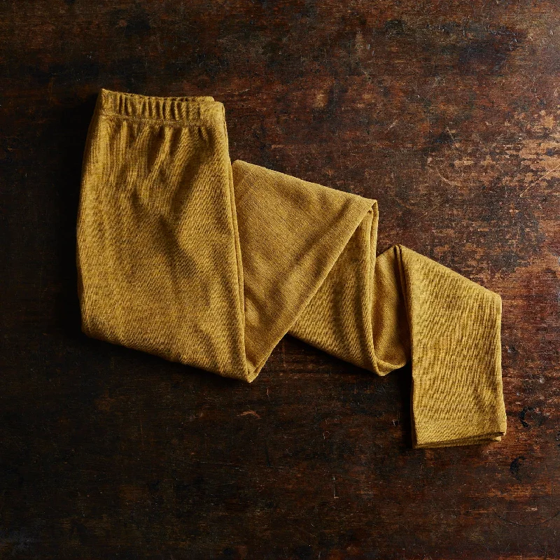 Womens Merino Wool Leggings - Saffron Melange Stylish Stretch Pants Leggings