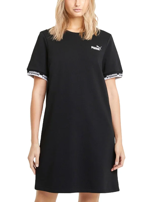 Amplified Womens Logo Short Sleeve Sweatshirt Dress Hoodie with Batwing Sleeves Loose Dramatic Amplified Womens Logo Short Sleeve Sweatshirt Dress Hoodie with Batwing Sleeves Loose Dramatic
