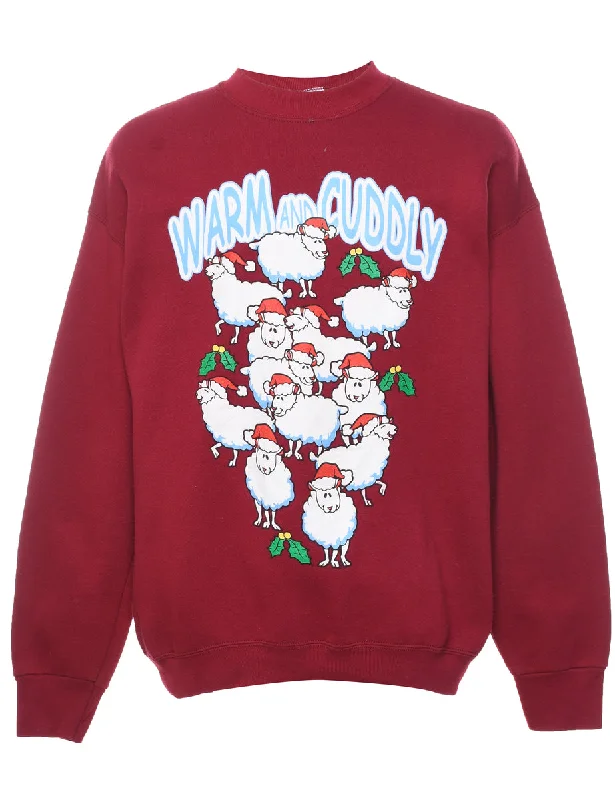 Animal Design Warm Cuddly Christmas Sweatshirt - L Hoodie with Zipper Versatile Modern Animal Design Warm Cuddly Christmas Sweatshirt - L Hoodie with Zipper Versatile Modern