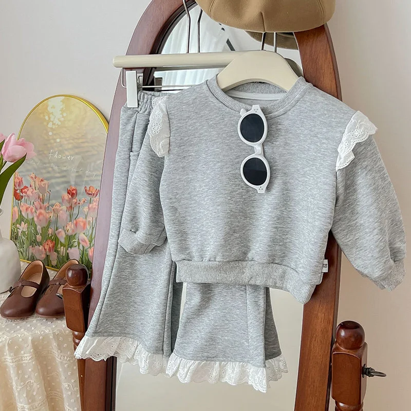 Cute Baby Girl Sports Sweatshirt Two-piece Set Hoodie with Rhinestones Sparkly Elegant Cute Baby Girl Sports Sweatshirt Two-piece Set Hoodie with Rhinestones Sparkly Elegant