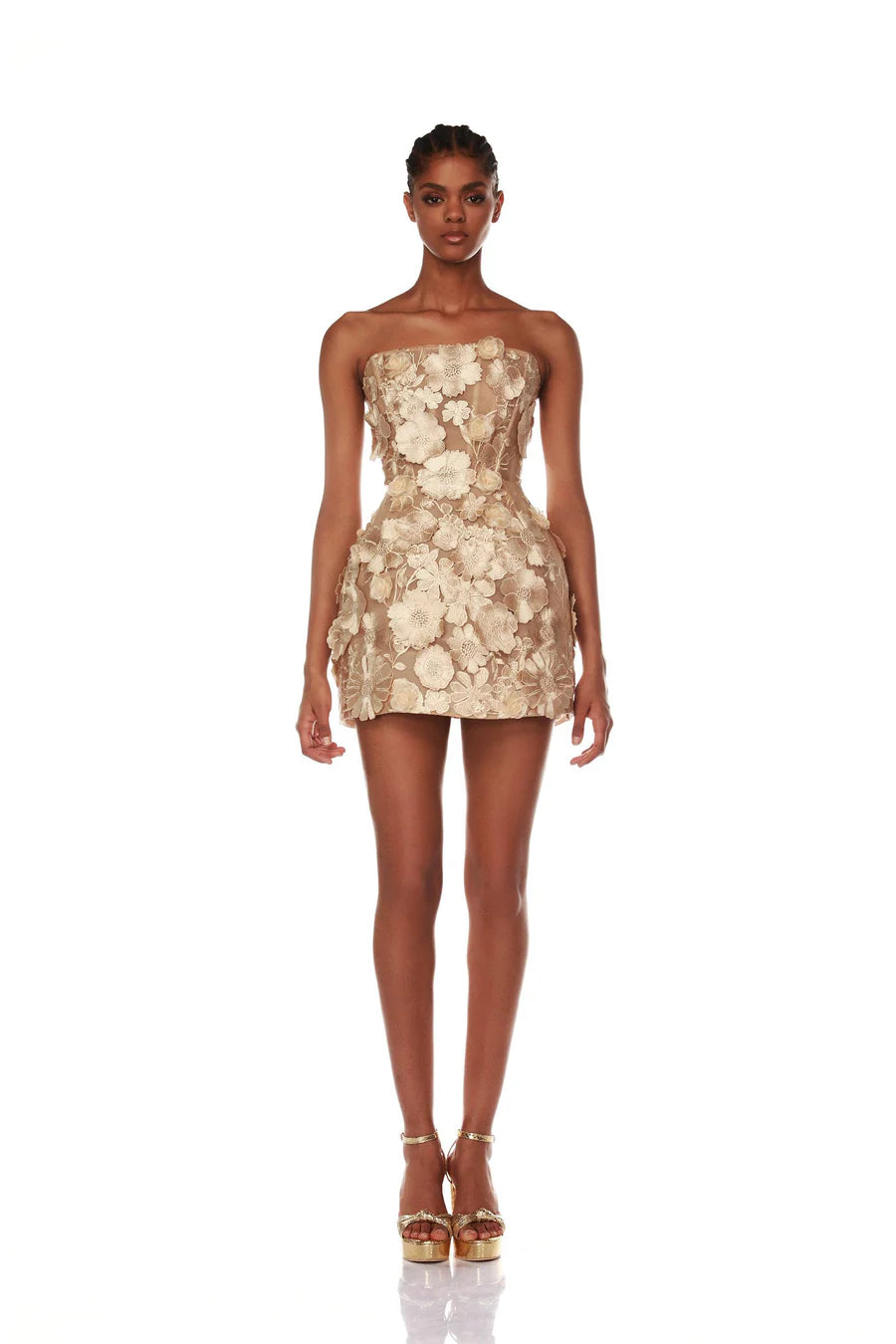 Jasmine Maraya Mini Dress - Gold Classic Shift Mini Dress