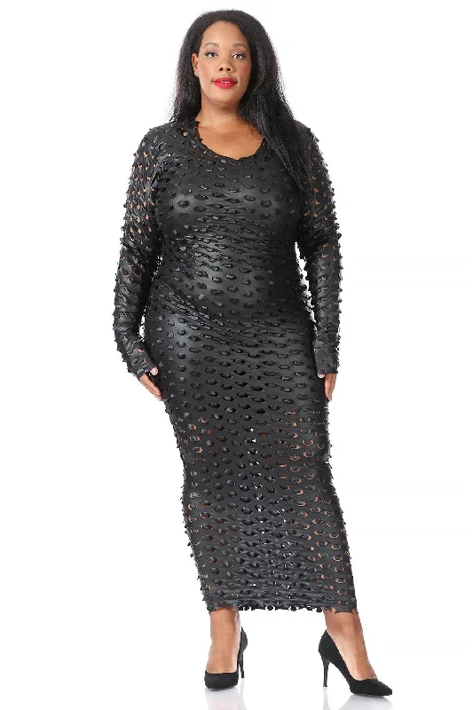 Plus Size Textured long sleeve maxi dress with a scoop neckline Tunics Review highly Plus Size Textured long sleeve maxi dress with a scoop neckline Tunics Review highly