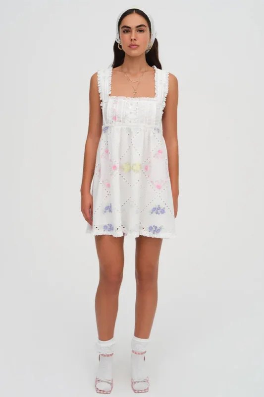 FOR LOVE & LEMONS | Andrea Mini Dress - White Elegant Silk Mini Dress