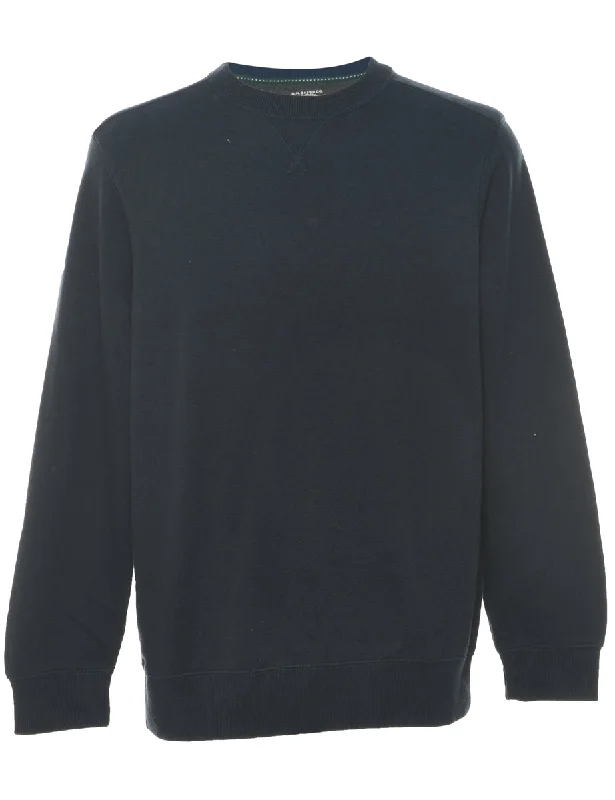 G.H. Bass Plain Sweatshirt - M Hoodie with Stripes Bold Sporty