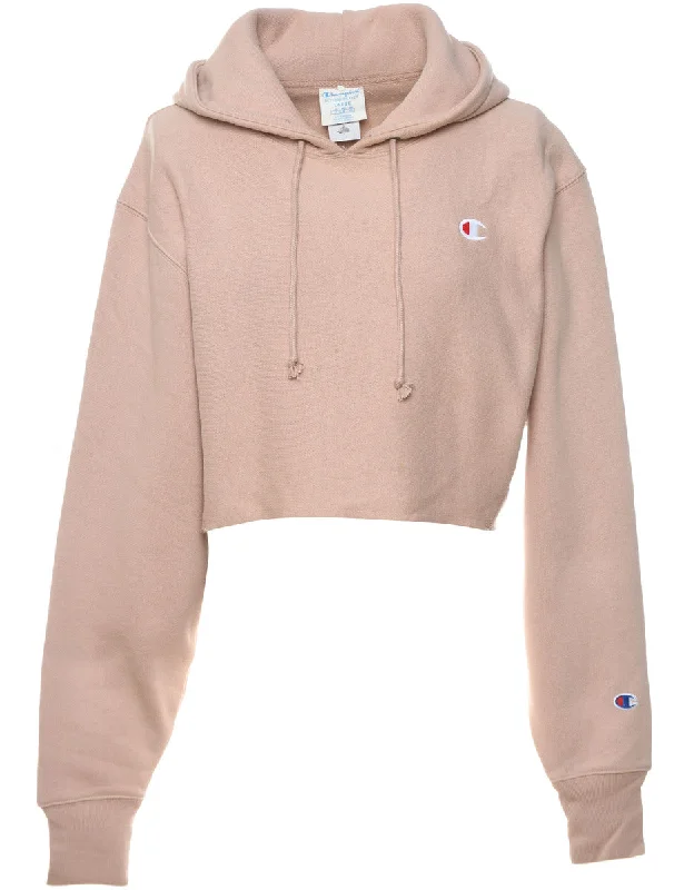 Champion Reverse Weave Peach Cropped Sweatshirt - L Hoodie with Patch Decorative Personalized Champion Reverse Weave Peach Cropped Sweatshirt - L Hoodie with Patch Decorative Personalized