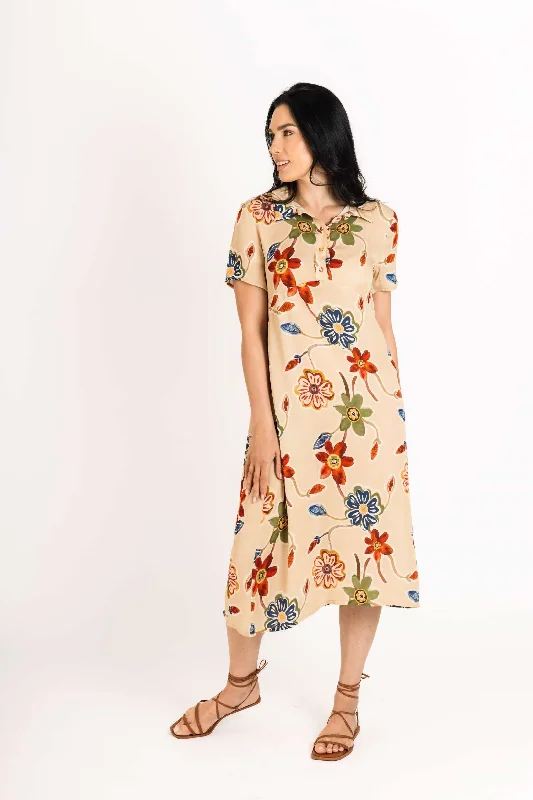 Patricia  Floral Dress Stone Tunics Short Trendy