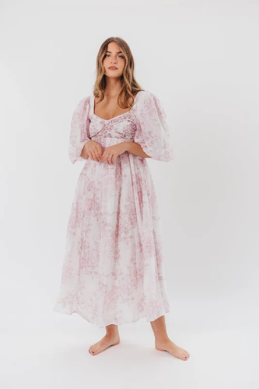 Harlow Midi Dress in Light Pink Floral - Bump Friendly & Inclusive Sizing (S-3XL) - Restocking Early April Tunics stripes playful Harlow Midi Dress in Light Pink Floral - Bump Friendly & Inclusive Sizing (S-3XL) - Restocking Early April Tunics stripes playful