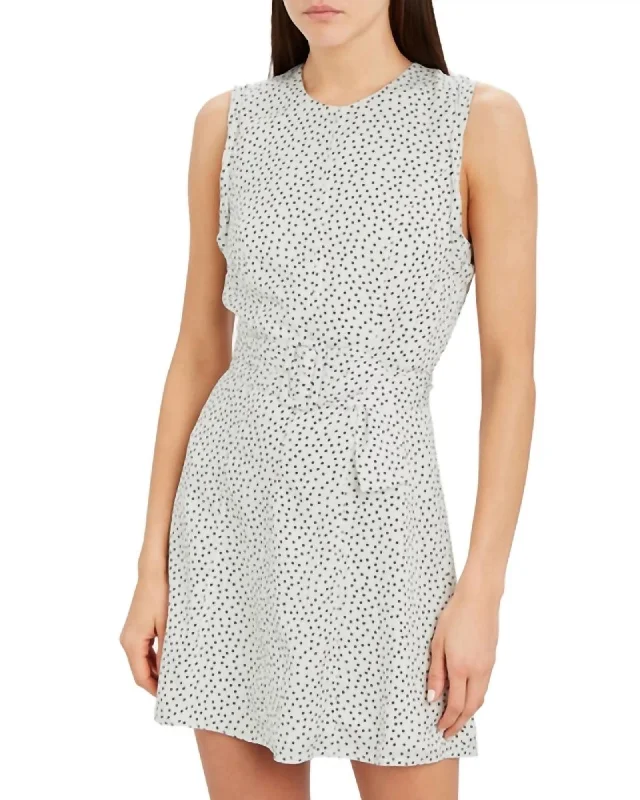 Dutsa Mini Dress in Black/White | Black/White Elegant Off-Shoulder Dress Mini