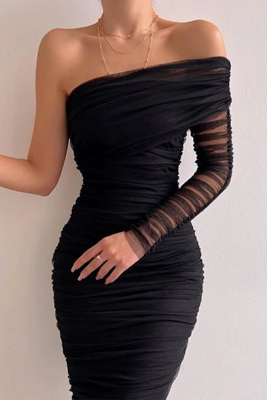 Sexy Formal Solid Patchwork Oblique Collar Evening Dress Dresses Tunics Occasion special Sexy Formal Solid Patchwork Oblique Collar Evening Dress Dresses Tunics Occasion special