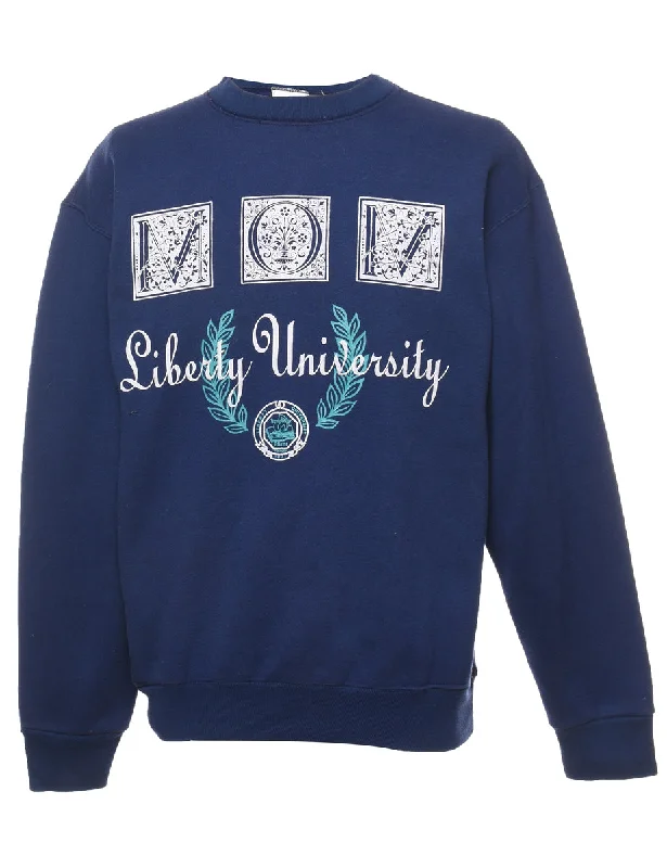 Liberty University Printed Sweatshirt - L Hoodie with Toggle Buttons Decorative Unique Liberty University Printed Sweatshirt - L Hoodie with Toggle Buttons Decorative Unique