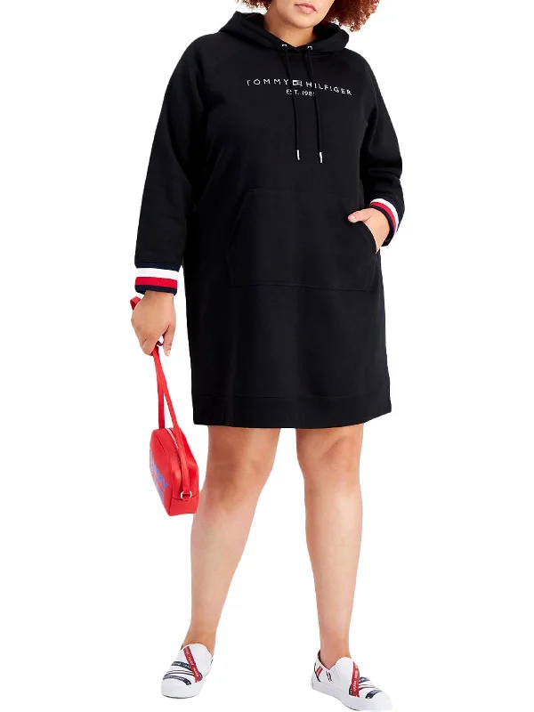 Plus Womens Hoodie Long Sleeves Sweatshirt Dress Hoodie with Frayed Bohemian Relaxed Plus Womens Hoodie Long Sleeves Sweatshirt Dress Hoodie with Frayed Bohemian Relaxed
