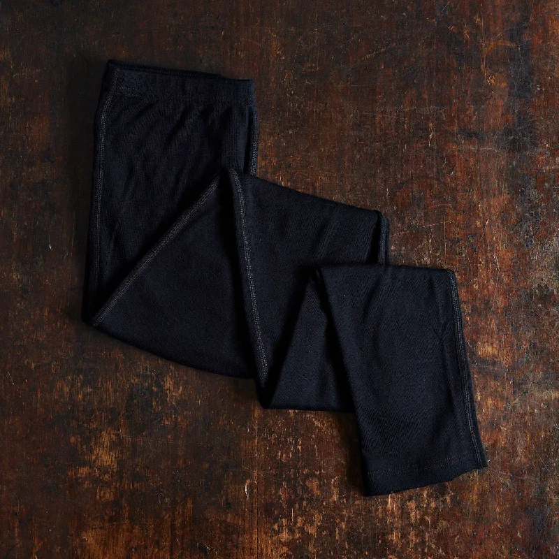 Womens Merino Wool Leggings - Black Trendy High-Waist Tummy Control Leggings
