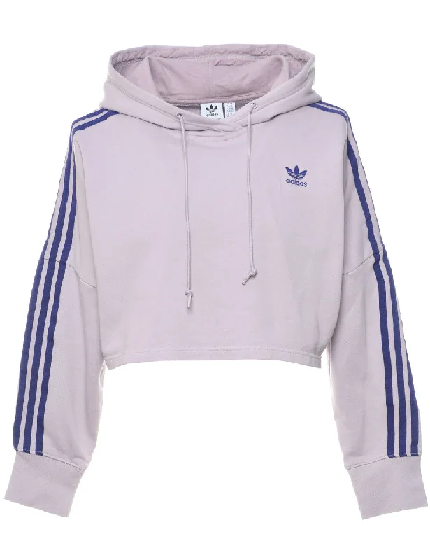 Adidas Lilac & Purple Cropped Sweatshirt - XS Hoodie with Ribbed Cuffs Snug Fit Comfort Adidas Lilac & Purple Cropped Sweatshirt - XS Hoodie with Ribbed Cuffs Snug Fit Comfort
