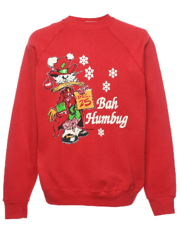 Festive Season Christmas Sweatshirt - L Hoodie with Patch Decorative Personalized