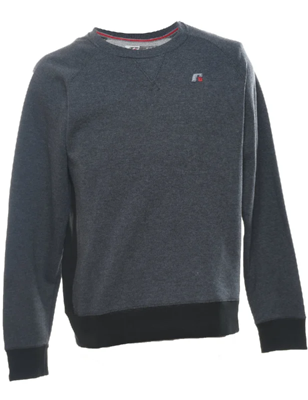 Russell Athletic Plain Grey Sweatshirt - S Hoodie with Toggle Buttons Decorative Unique Russell Athletic Plain Grey Sweatshirt - S Hoodie with Toggle Buttons Decorative Unique