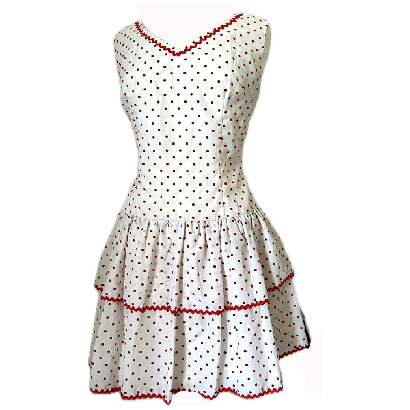 Red and white polkadot vintage 1960s mini dress Classic Casual Mini Dress