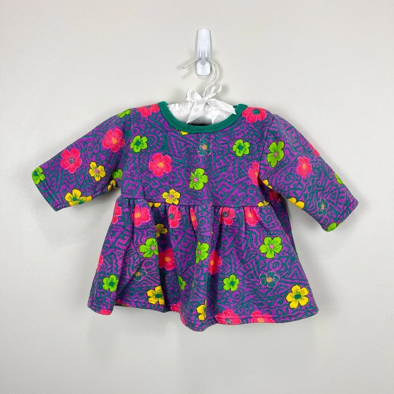 Vintage The Place Purple Floral Sweatshirt Dress M 12-18 Months Cotton Hoodie Fleece Lining Warmth Vintage The Place Purple Floral Sweatshirt Dress M 12-18 Months Cotton Hoodie Fleece Lining Warmth