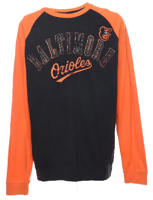 MLB Baltimore Orioles Sweatshirt - L Hooded Sweatshirt Casual Wear Street Style