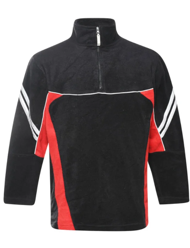 Russell Athletic Black Fleece Sweatshirt - L Hoodie with Hem Applique Textured Unique Russell Athletic Black Fleece Sweatshirt - L Hoodie with Hem Applique Textured Unique