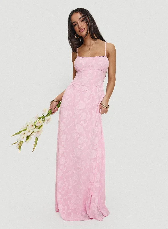 South Of France Maxi Dress Pink Tunics Print Colorful