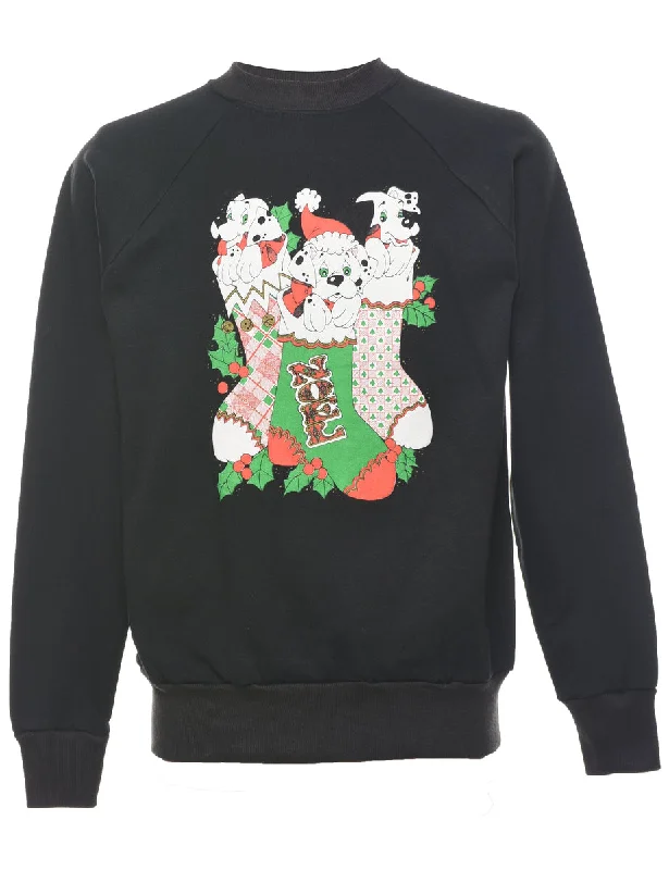 Noel Animal Design Christmas Sweatshirt - M Hoodie with Drop Shoulder Relaxed Streetwear Noel Animal Design Christmas Sweatshirt - M Hoodie with Drop Shoulder Relaxed Streetwear