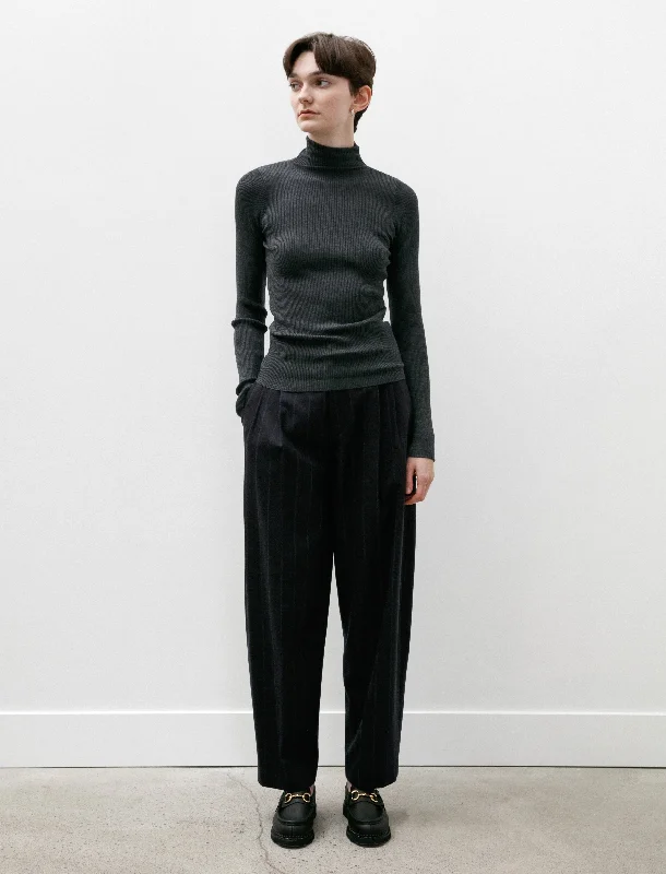 Double Pleated Trousers Navy Pinstripe Trousers Bridal Satin