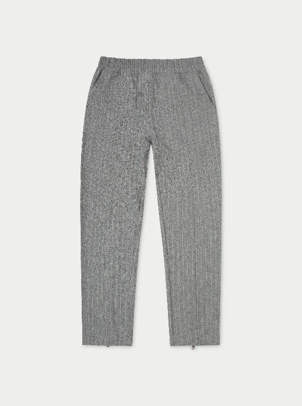 PINSTRIPE SMART ZIP HEM TAILORED TROUSER - GREY Trousers Polka Dot Cute
