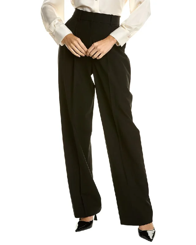 Theory Pleat Wool-Blend Trouser Trousers Harem Relaxed Fit