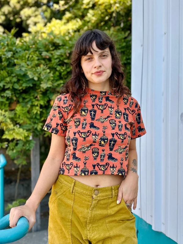 Crop Top Pots Mesh Blend Leather Blend Suede Blend