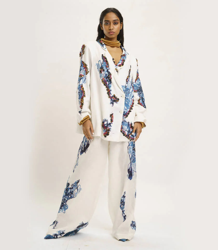 Blazer with Broad Pant & Crop Top Anti-Shrink Durable Soft