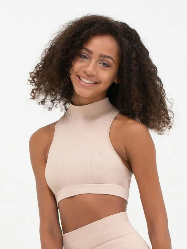 Seamless Ribbed Crop Top 11375W by Capezio Hooded Caped Shawl Collar