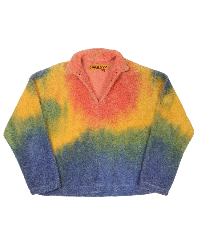 Tie Dye Rave Pullover Fleece Deep Neck Pullover