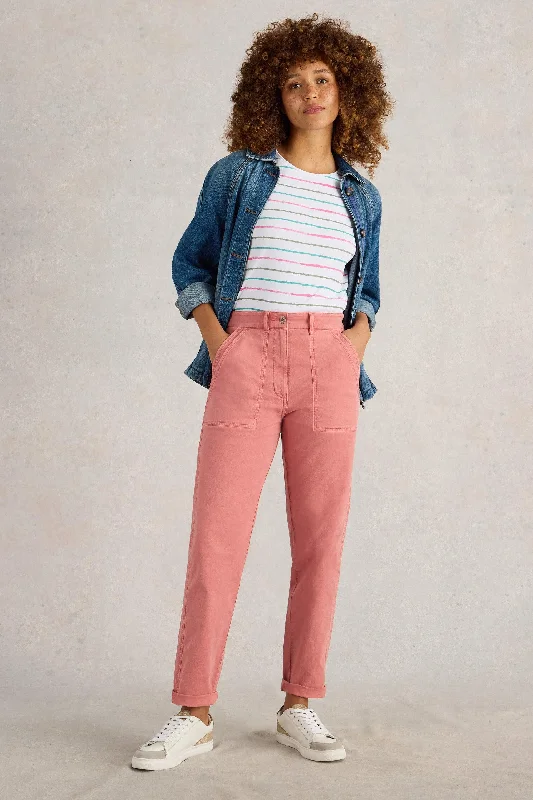 White Stuff Twister Organic Chino Mid Red Trousers Trousers Ceremony Elegant