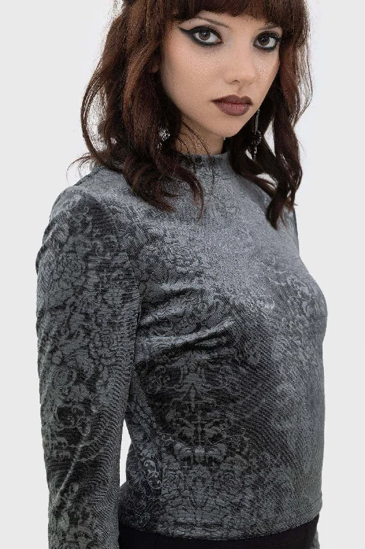 Vigil Crop Top Embroidered Appliqued Beaded