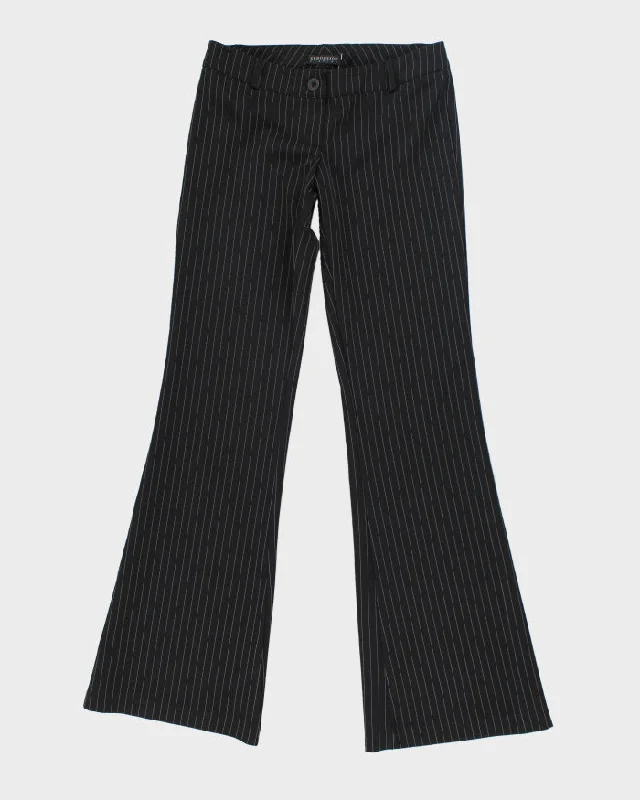 Y2k 00s Seduction Flare Pin Stripe Trousers - W28 L33 Trousers Leather Faux