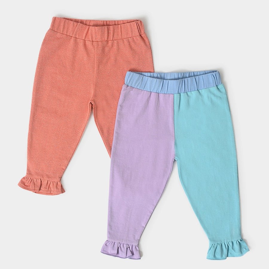Girls Ruffled Leggings- ( Pack of 2 ) Stylish Winter-Ready Leggings