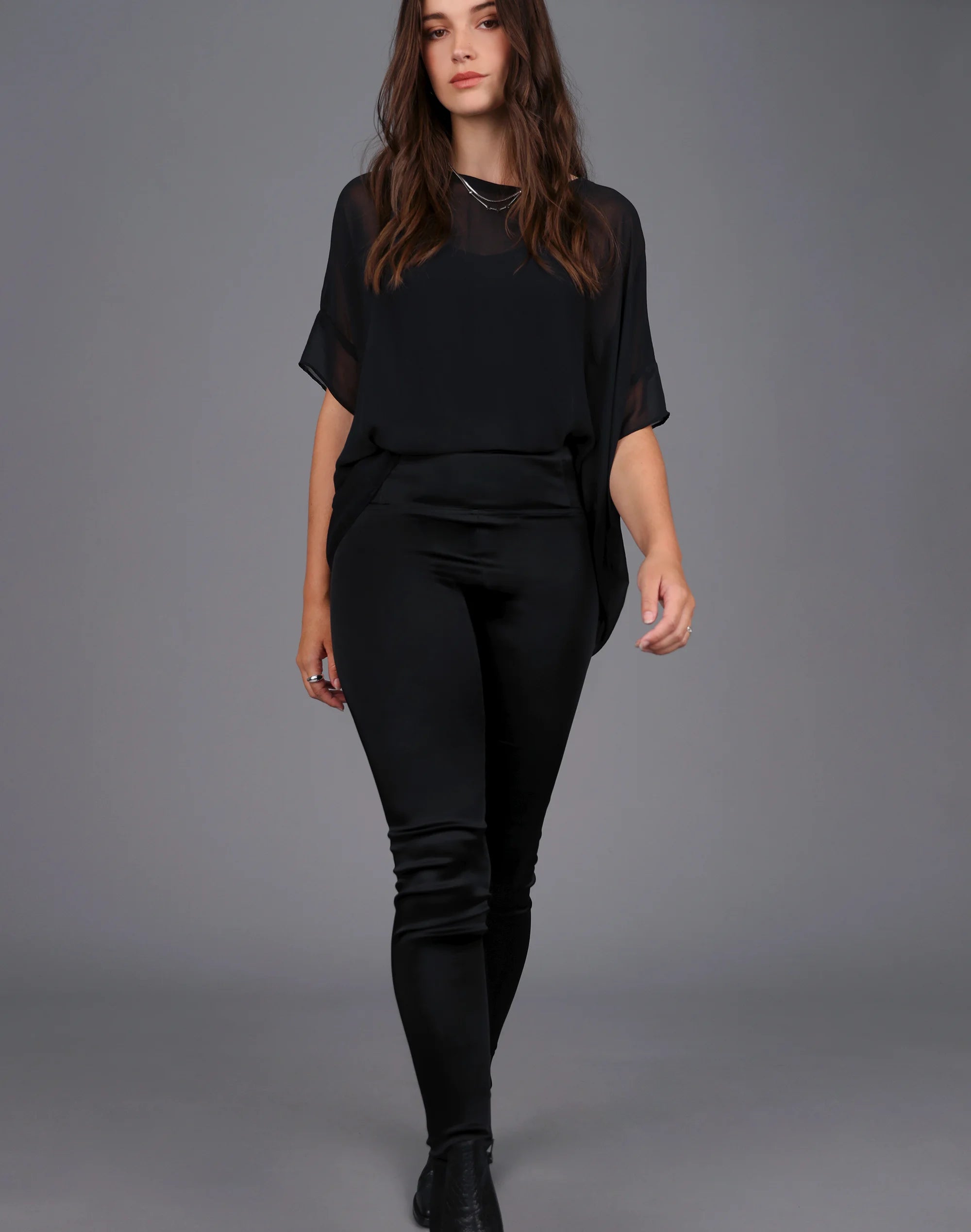 Pull On Satin Legging Fashionable Plus-Size Activewear
