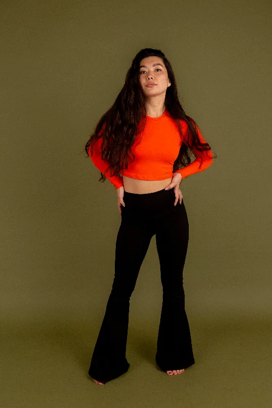 Leki Crop Top in Flame Faux Fur Fabric Real Fur Fabric Shearling Fabric