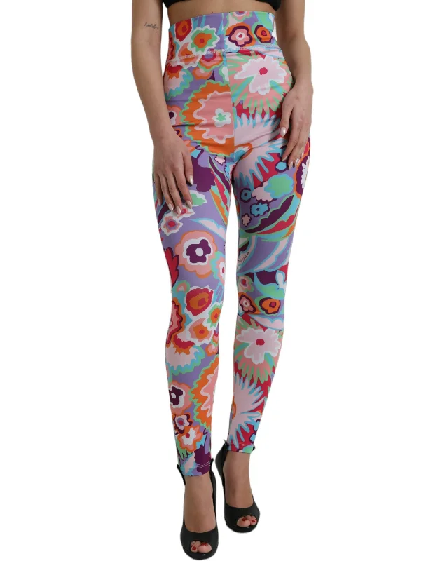 Dolce & Gabbana Enchanting Floral Print High-Waist Leggings Fashionable Fitted Workout Leggings Dolce & Gabbana Enchanting Floral Print High-Waist Leggings Fashionable Fitted Workout Leggings