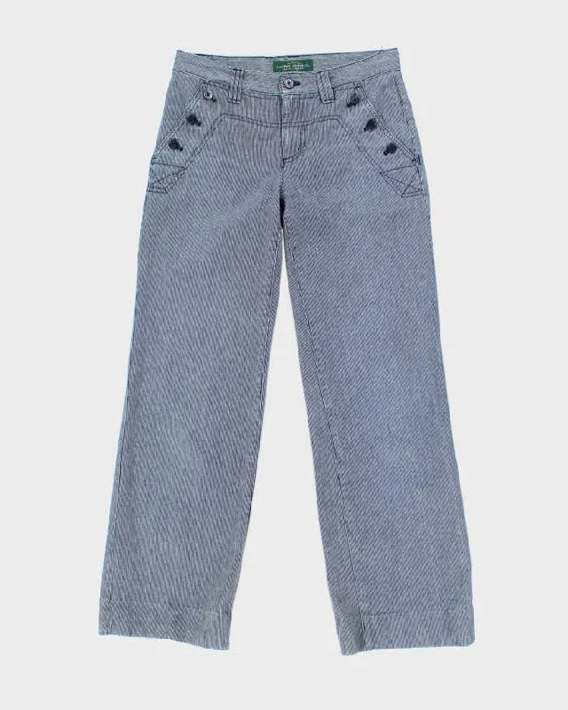 Vintage Ralph Lauren Cotton Striped Trousers - W30 L30 Skinny Trousers Denim Stretchy Vintage Ralph Lauren Cotton Striped Trousers - W30 L30 Skinny Trousers Denim Stretchy