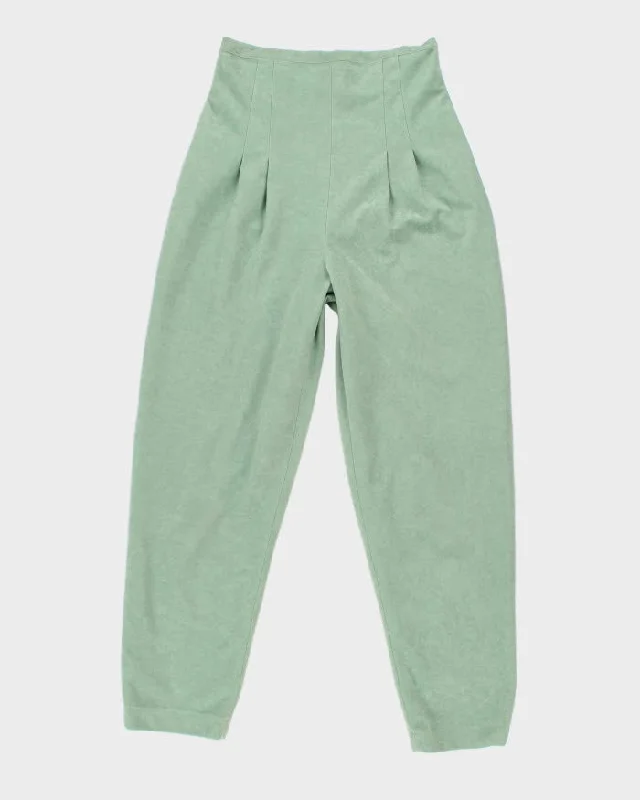 Women's High Waisted Turquoise Trousers - W28 L28 Trousers Fleece Cozy