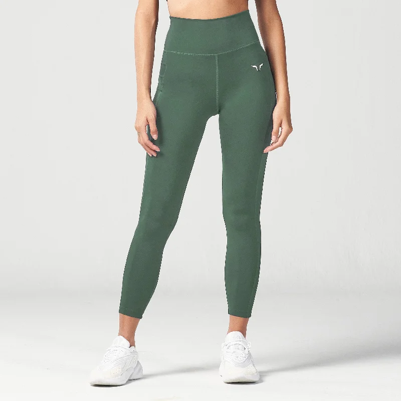 Essential Cropped Leggings 24" - Dark Forest Casual Sporty Leggings