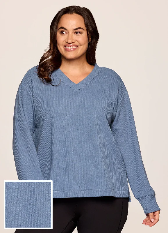 Plus Weekend Reset Pullover Textured Knit Design