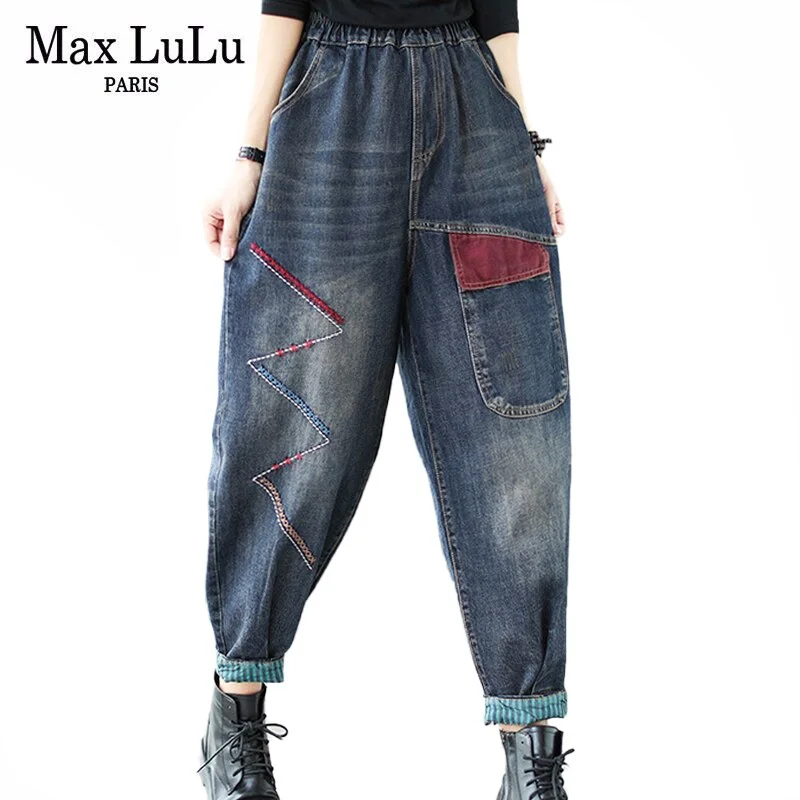 Max LuLu Autumn Jeans 2022 Women Casual Loose Denim Pants Ladies Vintage Harajuku Straight Trousers Punk Style Pockets Pantalons Trousers Tapered Slim Fit Max LuLu Autumn Jeans 2022 Women Casual Loose Denim Pants Ladies Vintage Harajuku Straight Trousers Punk Style Pockets Pantalons Trousers Tapered Slim Fit