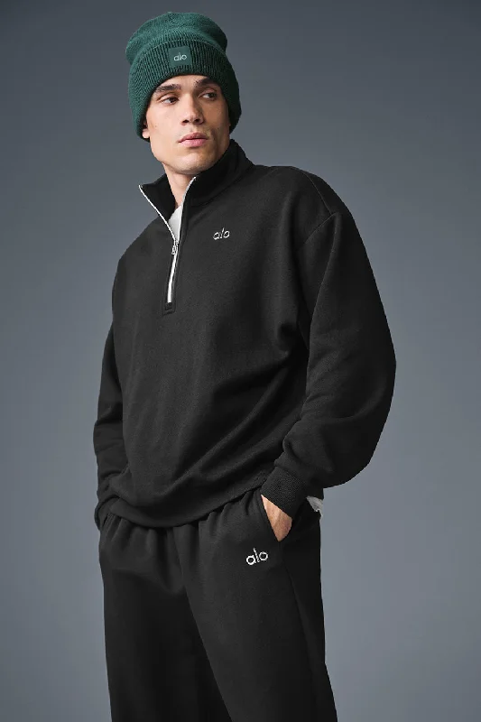 Accolade 1/4 Zip Pullover - Black Sheath Sleeve Elegant