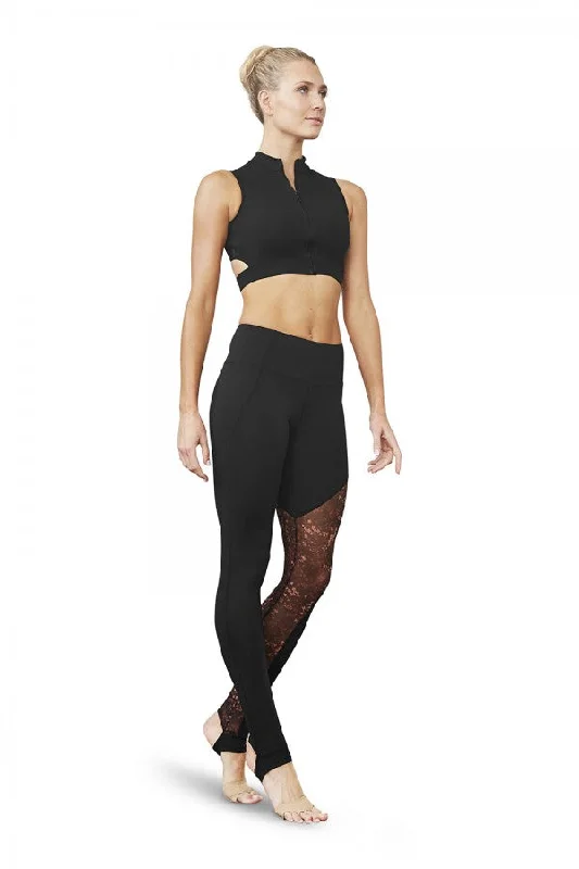 Nova Zip Front Crop Top FT5141 by Bloch Zippered Buttoned Snapped